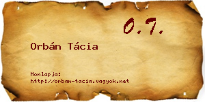 Orbán Tácia névjegykártya